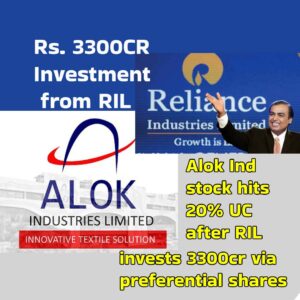 ALOK Industries Share Price Today: RIL 3300cr Investment Impact